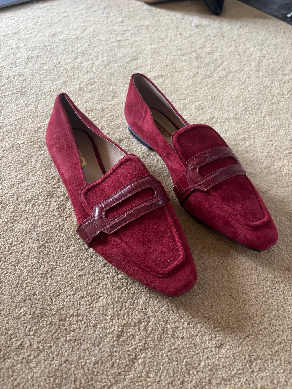 Louise et Cie Burgundy Suede Loafers